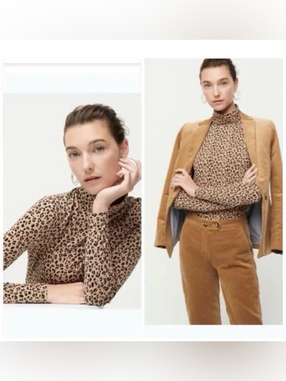J. Crew Leopard Tissue Turtleneck XS